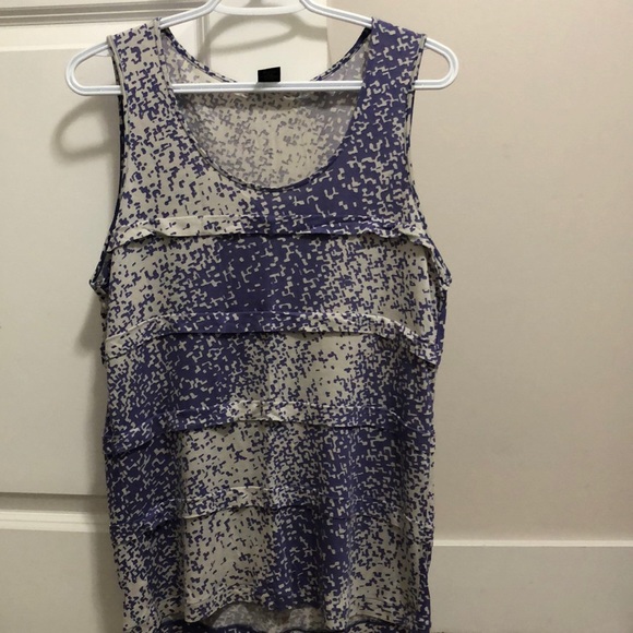 Ann Taylor purple/white ladie’s tank top size large - Picture 1 of 5